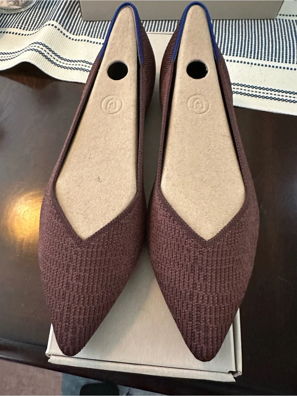 Rothy's Truffle Python Points Knit Flats Size 9.5